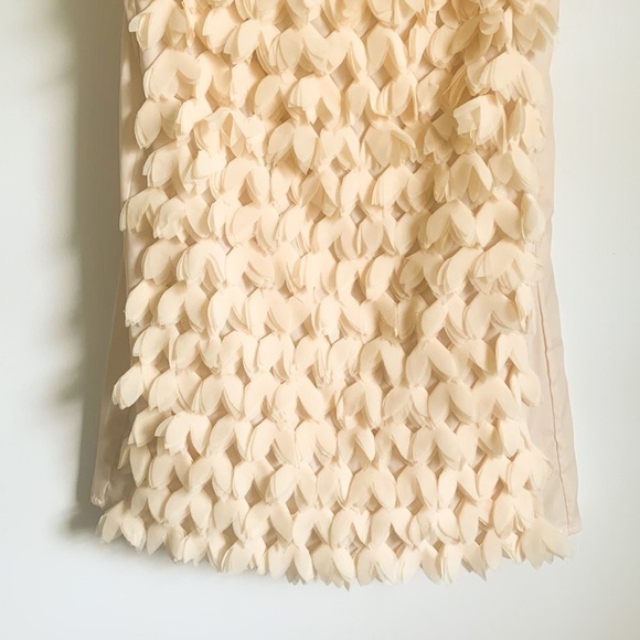 Anthropologie Champagne & Strawberry cream Petal Pop appliqué mini shift dress - Picture 7 of 11